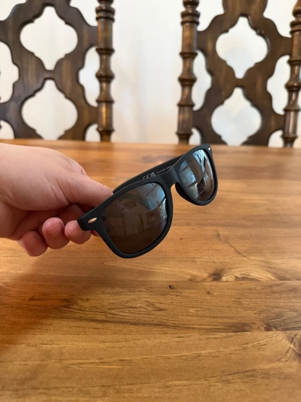 Classic Wayfarer-Style Black Sunglasses